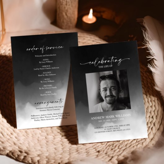 Grauwe Mist Memorial Funeral Order of Service Programmakaart