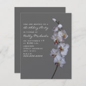 Grauwe orchideeën Birthday Party Kaart (Voorkant / Achterkant)