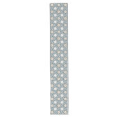 Grauwe retro bloemen lange tafelloper (Voorkant)