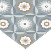 Grauwe retro bloemen lange tafelloper (Hoek)