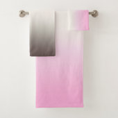 Grauwe roze ombre Bath Towel Bad Handdoek (Insitu)