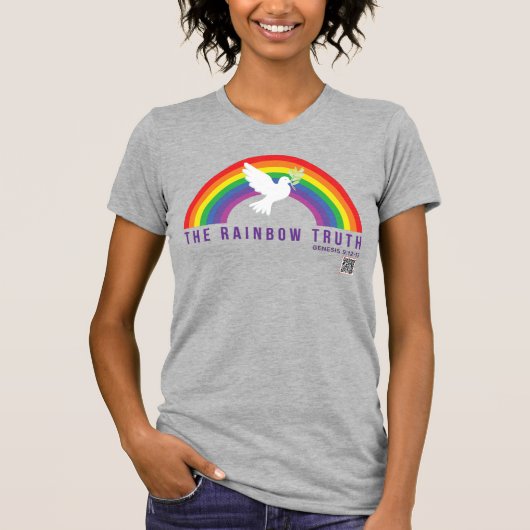 Grauwe T-Shirt regenbooghond voor vrouwen (Voorkant)