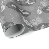 Grauwe tonnen bevestigen het vogelpatroon cadeaupapier (Rol Hoek)