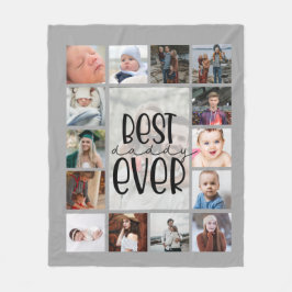 Grauwe vaders dagfoto collage Fleece Blanket Deken