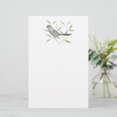 Grauwe vogelbroederij briefpapier (Staand voorkant)