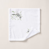 Grauwe vogelvogelkunst bad handdoek (Wasdoekje)