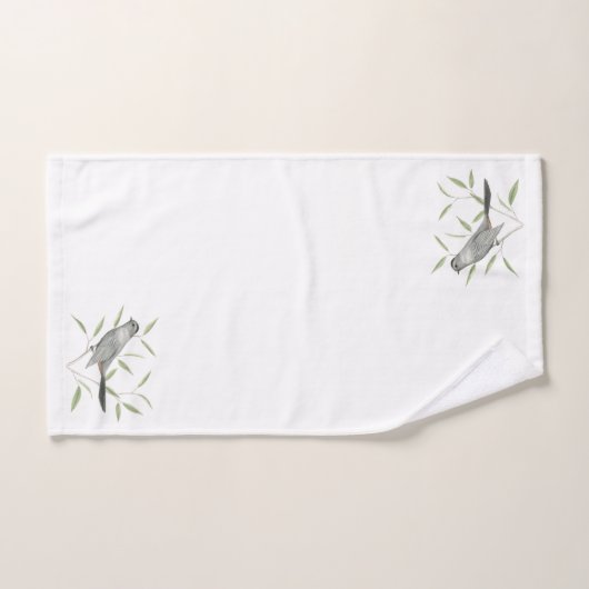 Grauwe vogelvogelkunst bad handdoek (Handdoek)