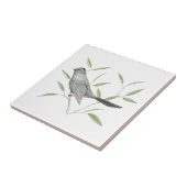 Grauwe vogelvogelkunst tegeltje (Zijkant)