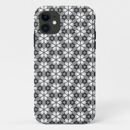 Grauwe, zwarte en witte Floral Case-Mate iPhone Case