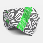 Gravata com traços preto e detalhe verde stropdas (Opgerold)