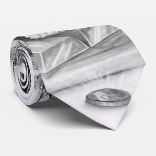 Gravata de caveira / Necktie Skull and gold Stropdas (Opgerold)