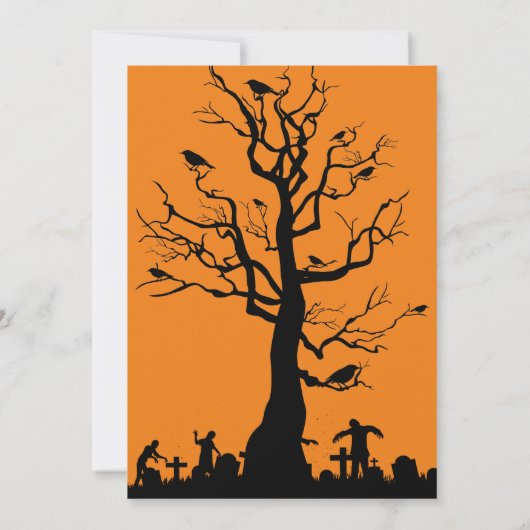 "Grave Delight" Spooktacular Halloween Party Kaart (Achterkant)