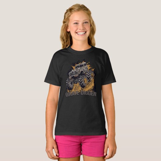 Grave Digger Monster Truck T-shirt (Voorkant volledig)
