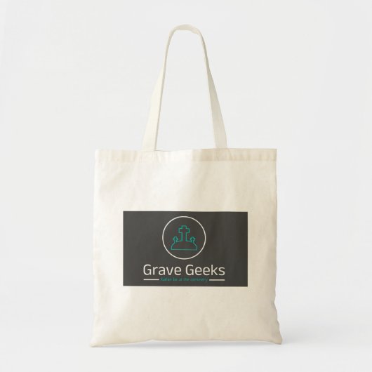 Grave Geeks Tas Grijs en Blauwgroen (Voorkant)