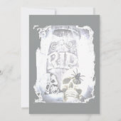 Grave Marker and Skull Invitation Kaart (Achterkant)