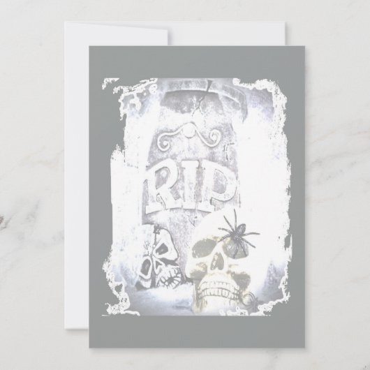 Grave Marker and Skull Invitation Kaart (Achterkant)