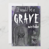 Grave Waterverf Halloween Uitnodiging (Voorkant)