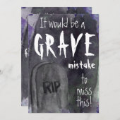 Grave Waterverf Halloween Uitnodiging (Voorkant / Achterkant)