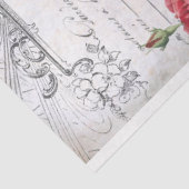 Graved Floral French Script Ephemera-lospage Tissuepapier (Detail)