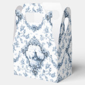 Graved Floral Toile w/Windmill & Boats-Blue Bedankdoosjes (Geopend)