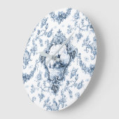 Graved Floral Toile w/Windmill & Boats-Blue Grote Klok (Hoek)