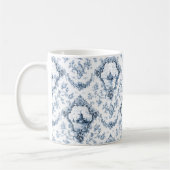 Graved Floral Toile w/Windmill & Boats-Blue Koffiemok (Links)