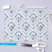 Graved Floral Toile w/Windmill & Boats-Blue Tissuepapier (Craft)