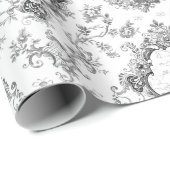 Graved Floral Toile w/Windmill & Boats-Grey Cadeaupapier (Rol Hoek)