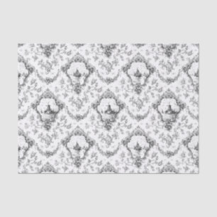 Graved Floral Toile w/Windmill & Boats-Grey Tissuepapier