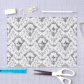 Graved Floral Toile w/Windmill & Boats-Grey Tissuepapier (Craft)