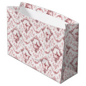 Graved Floral Toile w/Windmill & Boats-roze Groot Cadeauzakje (Achterkant Gekanteld)