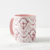 Graved Floral Toile w/Windmill & Boats-roze Mok (Voorkant links)