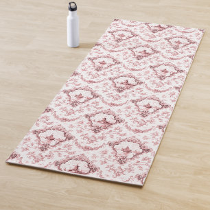 Graved Floral Toile w/Windmill & Boats-roze Yogamat