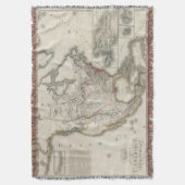 Graved Map of North America Deken (Voorkant Verticaal)