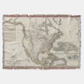 Graved Map of North America Deken (Voorkant)