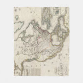 Graved Map of North America Fleece Deken (Voorkant)
