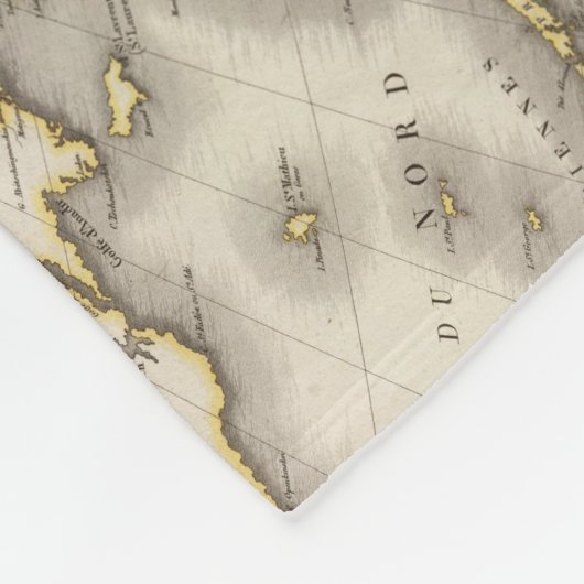 Graved Map of North America Fleece Deken (Hoek)