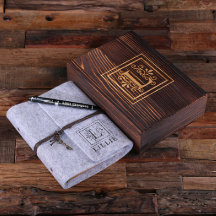 Graved Writset & Light Grey Felt Journal