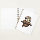 Graveer Sloth T-shirt Vintage Dieren Kunst (2) Planner (Display)