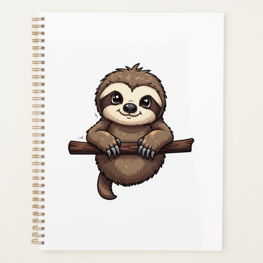 Graveer Sloth T-shirt Vintage Dieren Kunst (2) Planner (Voorkant)