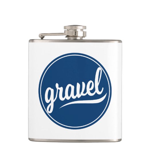 Gravel Fietsen Blauw Logo Heupfles (Voorkant)