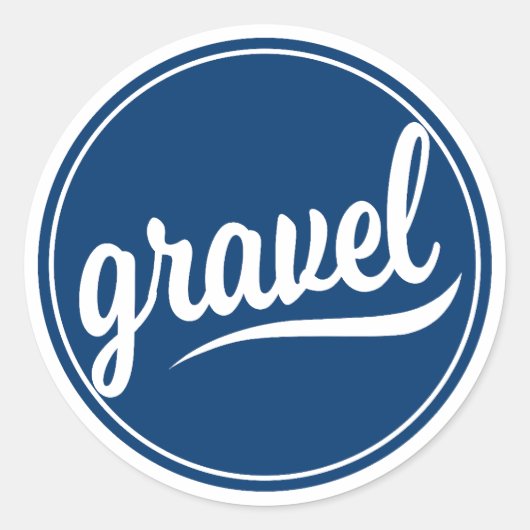 Gravel Fietsen Blauw Logo Ronde Sticker (Voorkant)