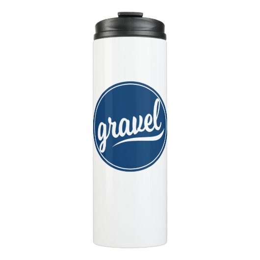 Gravel Fietsen Blauw Logo Thermosbeker (Voorkant)