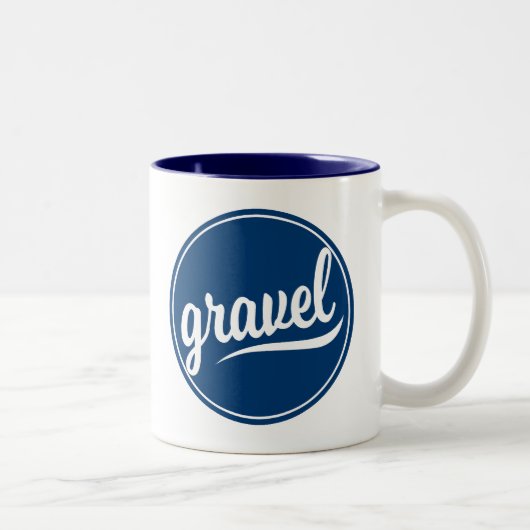 Gravel Fietsen Blauw Logo Tweekleurige Koffiemok (Rechts)