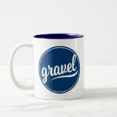 Gravel Fietsen Blauw Logo Tweekleurige Koffiemok (Links)