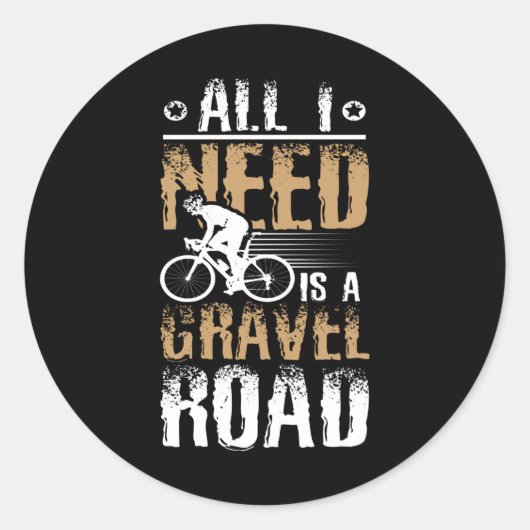 Gravel Road Gravel Bike Ronde Sticker (Voorkant)