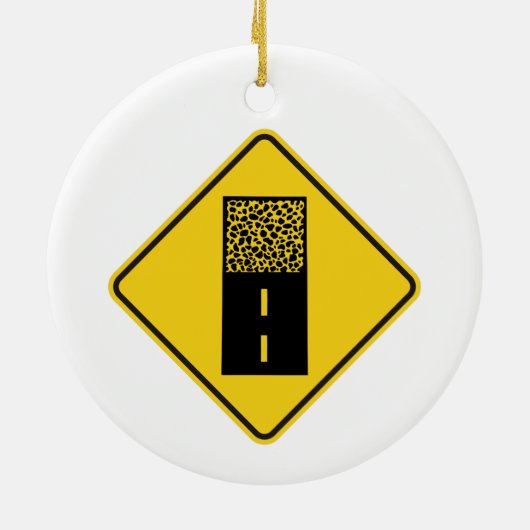 Gravel Road Sign Keramisch Ornament (Achterkant)