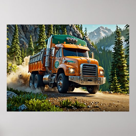 Gravel vervoeren - Trucker Poster (Voorkant)