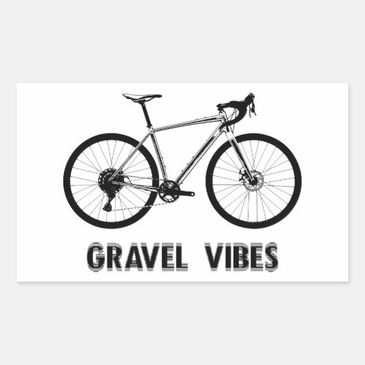 Gravel Vibes Fietsen Rechthoekige Sticker (Voorkant)