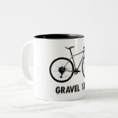 Gravel Vibes Fietsen Tweekleurige Koffiemok (Voorkant links)